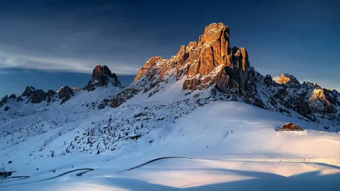 Ra Gusela peak at Giau Pass, near Cortina d'Ampezzo, Italy