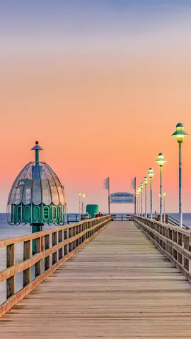 Zinnowitz pier on Usedom island in the Baltic Sea, Germany