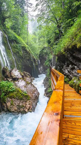 Waterfall at Wimbachklamm Gorge, Bavaria, Germany