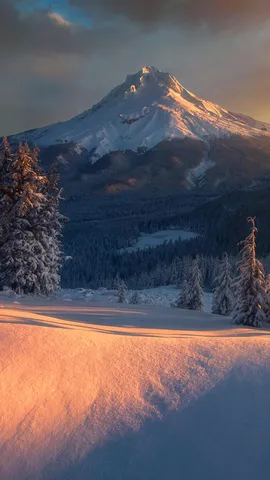 雪に覆われた「オレゴン富士」