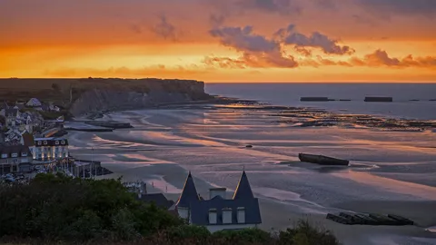 阿罗芒什莱班的桑树港，法国诺曼底