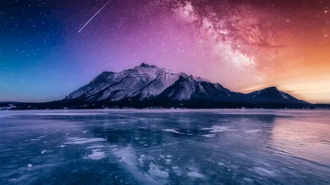 Frozen Abraham Lake, Alberta, Canada