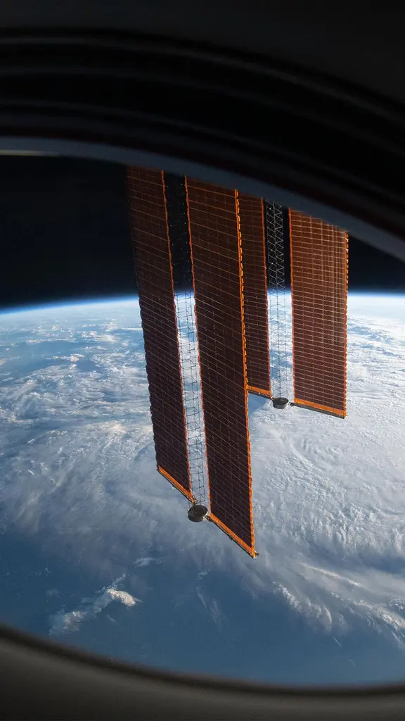 ISS main solar arrays seen from SpaceX Crew Dragon Endeavour