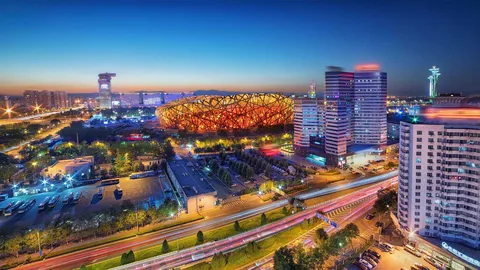 亚运村夜景，北京