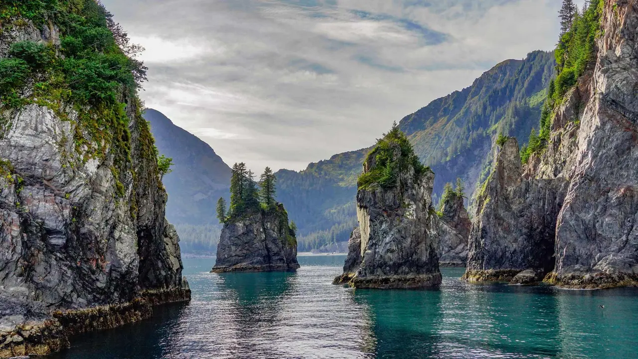 Spire Cove in Kenai Fjords National Park, Seward, Alaska, United States