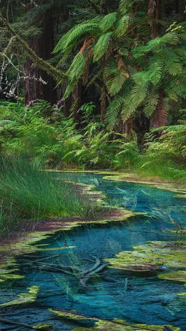 华卡雷瓦雷瓦森林的红木纪念树林，新西兰北岛