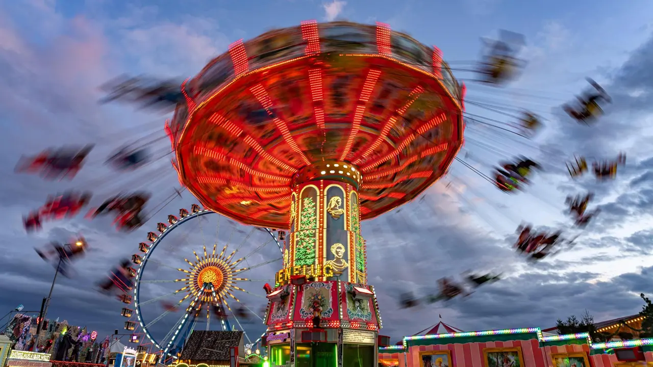 Swing carousel at Oktoberfest, Munich, Bavaria, Germany