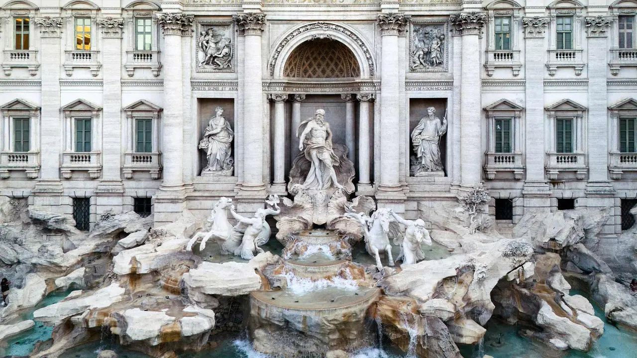 The Trevi Fountain in Rome, Italy